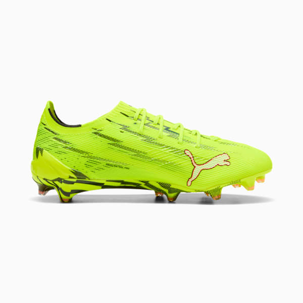 ULTRA 6 ULTIMATE Men's Firm Ground Soccer Cleats, Yellow Alert-PUMA Black-Glowing Red-Lime Squeeze, extralarge