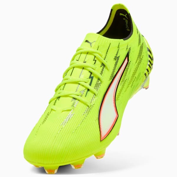 ULTRA 6 ULTIMATE FG Football Boots Unisex, Yellow Alert-PUMA Black-Glowing Red-Lime Squeeze, extralarge