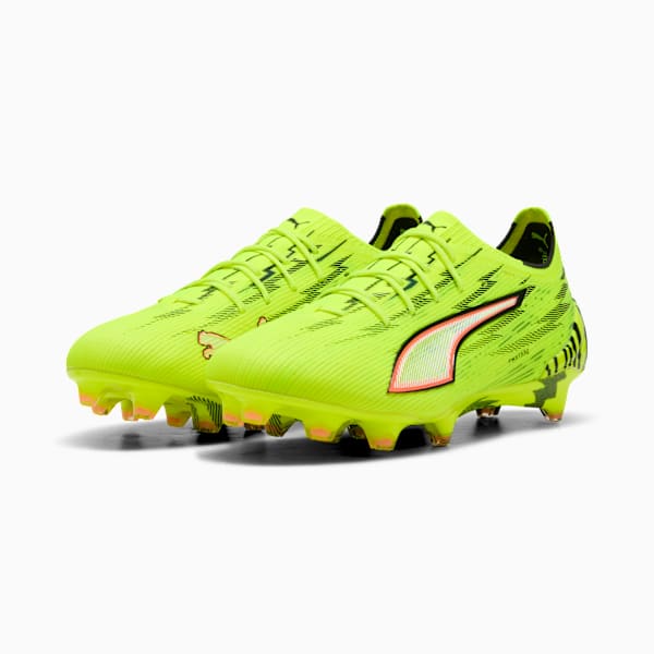 ULTRA 6 ULTIMATE Women's Firm Ground Soccer Cleats, Yellow Alert-PUMA Black-Glowing Red-Lime Squeeze, extralarge