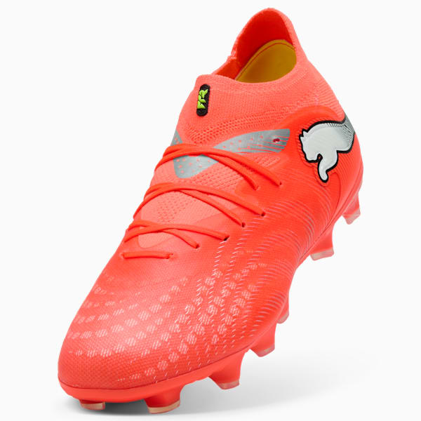 FUTURE 9 PRO Kids' Firm/Artificial Ground Soccer Cleats, Glowing Red-PUMA White-PUMA Black-PUMA Silver, extralarge