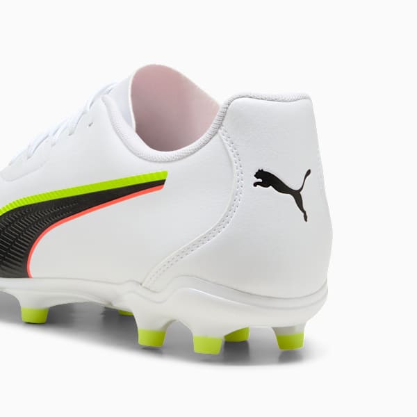 KING 20 PLAY FG/AG Football Boots Unisex, PUMA White-Glowing Red-Yellow Alert, extralarge-GBR