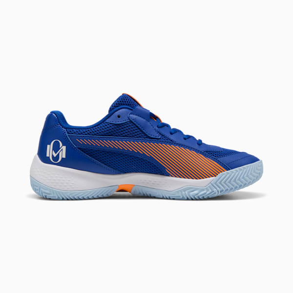 NOVA Court High-Traction Padel-Tennis Shoes, Vivid Blue-Heat Fire-PUMA White-Glowing Red, extralarge-IND