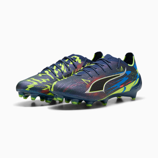ULTRA 6 ULTIMATE DARE TO FG soccer cleats Unisex, Persian Blue-Puma Aged Silver-PUMA Black-Lime Squeeze, extralarge