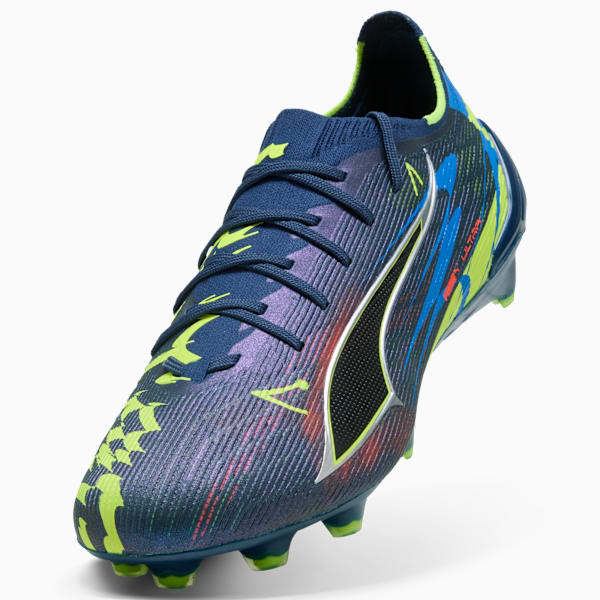 ULTRA 6 ULTIMATE DARE TO FG soccer cleats Unisex, Persian Blue-Puma Aged Silver-PUMA Black-Lime Squeeze, extralarge