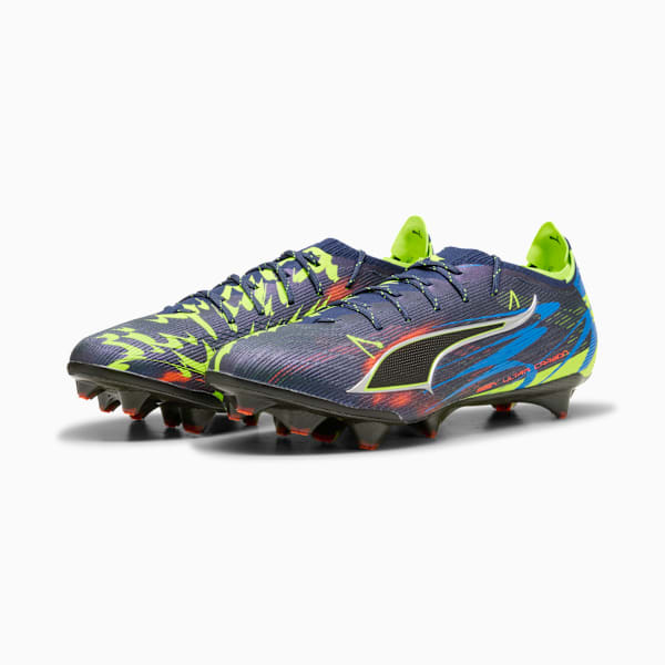 Tacos de fútbol unisex ULTRA 6 CARBON DARE TO FG, Persian Blue-Puma Aged Silver-PUMA Black-Lime Squeeze, extralarge