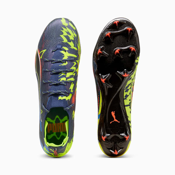 Tacos de fútbol unisex ULTRA 6 CARBON DARE TO FG, Persian Blue-Puma Aged Silver-PUMA Black-Lime Squeeze, extralarge