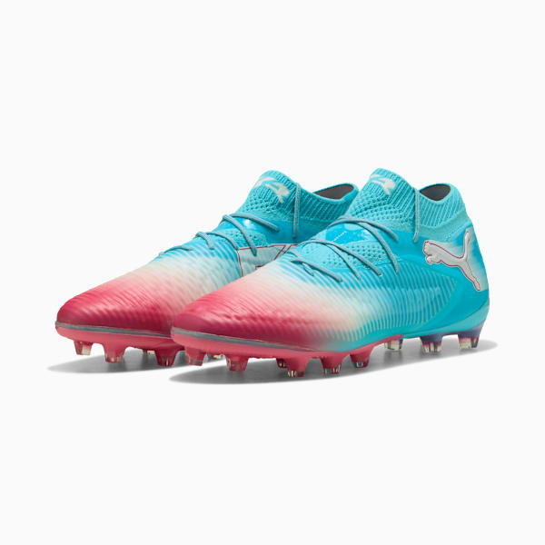FUTURE 8 ULTIMATE RECHRGE AG Football Boots Unisex, Hero Blue-PUMA White-Sunset Pink, extralarge