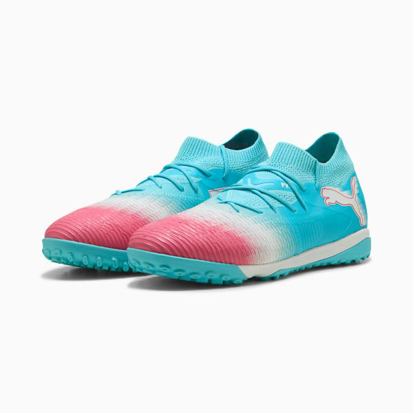 FUTURE 8 MATCH RE-CHARGE TT Football Boots Unisex, Hero Blue-PUMA White-Sunset Pink, extralarge