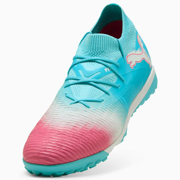 FUTURE 8 MATCH RE-CHARGE TT Football Boots Unisex, Hero Blue-PUMA White-Sunset Pink, extralarge