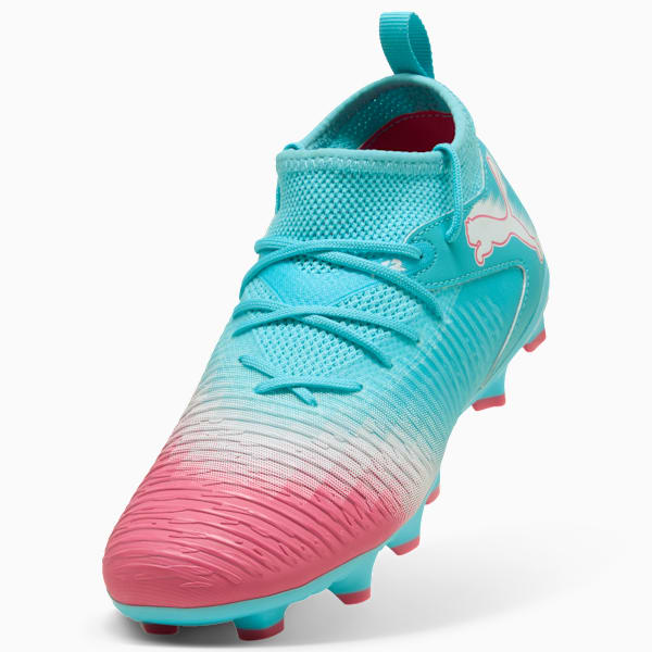 FUTURE 8 MATCH RECHARGE Kids' Firm/Artificial Ground Soccer Cleats, Hero Blue-PUMA White-Sunset Pink, extralarge