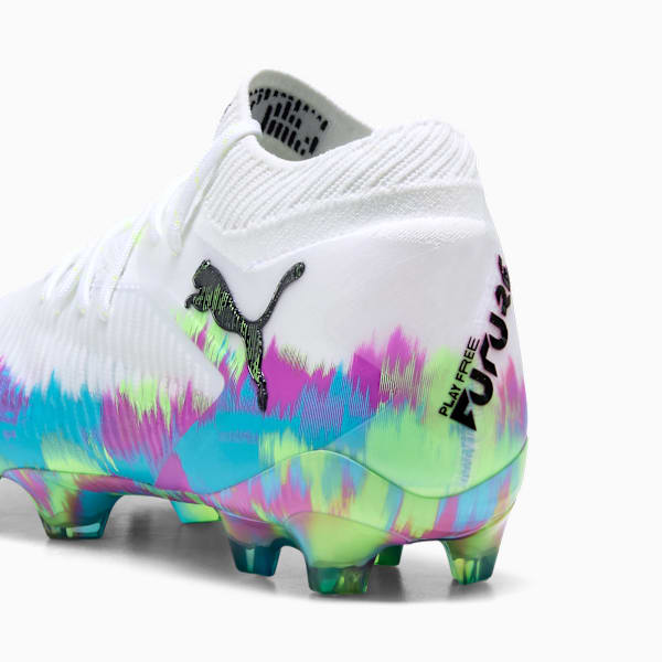FUTURE 8 ULTIMATE FG Soccer Cleats Women, PUMA White-Fizzy Apple-Bright Aqua-Pure Magenta, extralarge