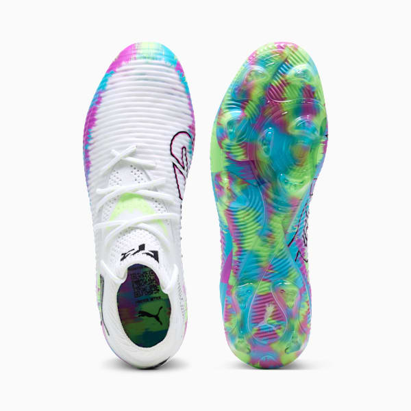 FUTURE 8 ULTIMATE FG Soccer Cleats Women, PUMA White-Fizzy Apple-Bright Aqua-Pure Magenta, extralarge