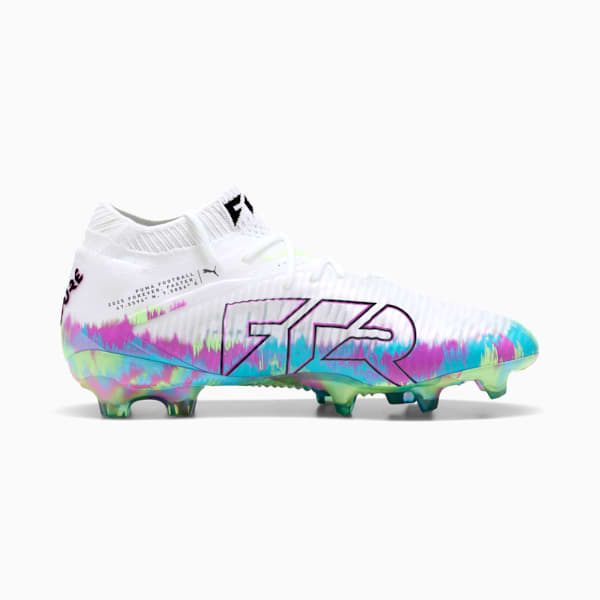 FUTURE 8 ULTIMATE FG Soccer Cleats Women, PUMA White-Fizzy Apple-Bright Aqua-Pure Magenta, extralarge