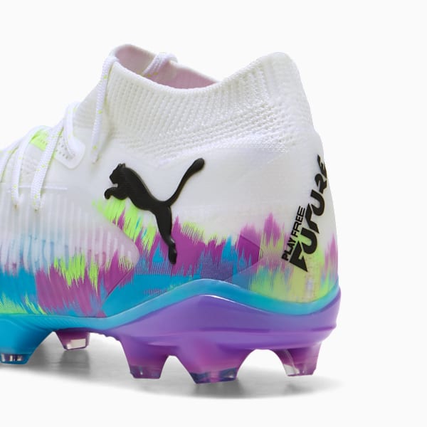 FUTURE 8 PRO BRILLIANCE FG/AG Soccer Cleats Women, PUMA White-Fizzy Apple-Bright Aqua-Pure Magenta, extralarge