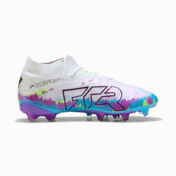 FUTURE 8 PRO BRILLIANCE FG/AG Soccer Cleats Women, PUMA White-Fizzy Apple-Bright Aqua-Pure Magenta, extralarge