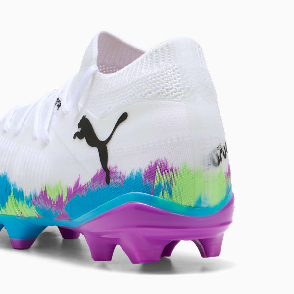 FUTURE 8 MATCH BRILLIANCE FG/AG Soccer Cleats Women, PUMA White-Fizzy Apple-Bright Aqua-Pure Magenta, extralarge