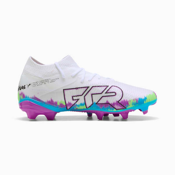 FUTURE 8 MATCH BRILLIANCE FG/AG Soccer Cleats Women, PUMA White-Fizzy Apple-Bright Aqua-Pure Magenta, extralarge