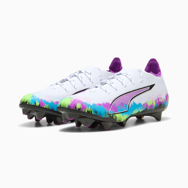 ULTRA 6 CARBON BRILLIANCE FG Soccer Cleats Women, PUMA White-Fizzy Apple-Bright Aqua-Pure Magenta, extralarge