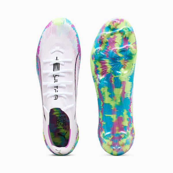 ULTRA 6 ULTIMATE FG soccer cleats Women, PUMA White-Fizzy Apple-Bright Aqua-Pure Magenta, extralarge