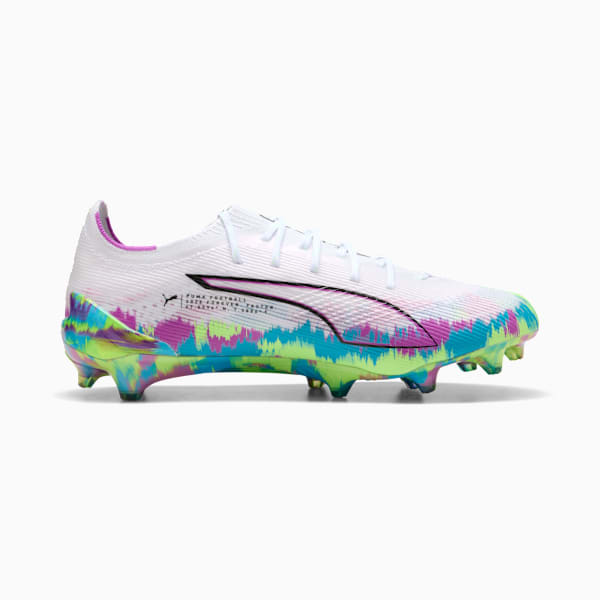 Tacos de fútbol para mujer ULTRA 6 ULTIMATE FG, PUMA White-Fizzy Apple-Bright Aqua-Pure Magenta, extralarge