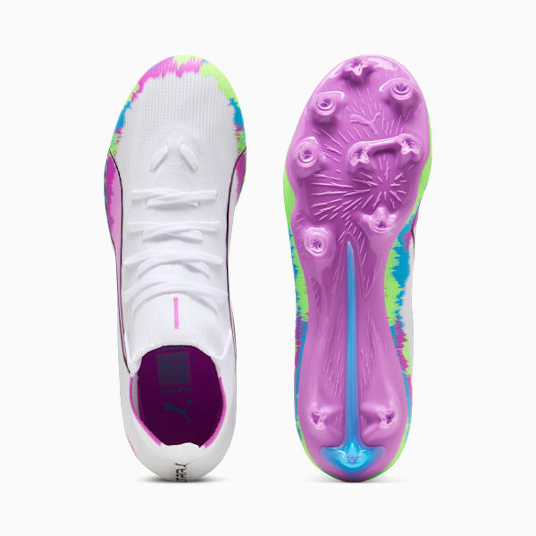 ULTRA 6 MATCH+ BRILLIANCE FG/AG Soccer Cleats Women, PUMA White-Fizzy Apple-Bright Aqua-Pure Magenta, extralarge