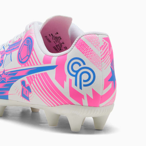 Tacos de futbol juveniles ULTRA CP LEGACY FG/AG, PUMA White-Poison Pink-Ultra Blue, extralarge