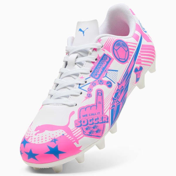 ULTRA CP LEGACY FG/AG Football Boots Youth, PUMA White-Poison Pink-Ultra Blue, extralarge