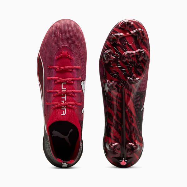 ULTRA 6 ULTIMATE Christian Pulisic Men's Firm/Artificial Ground Soccer Cleats, PUMA Black-Fast Red-Fire Orchid, extralarge