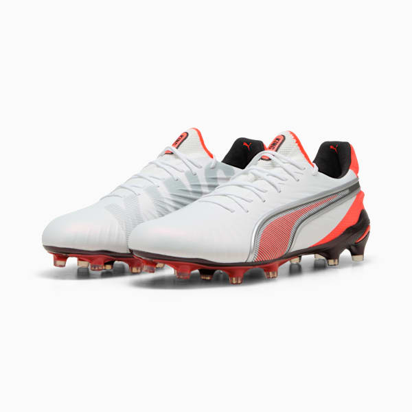 KING ULTIMATE FG/AG Unisex, PUMA White-PUMA Silver-Glowing Red-PUMA Black, extralarge