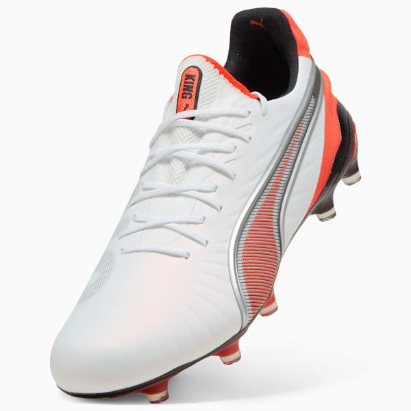 KING ULTIMATE FG/AG Unisex, PUMA White-PUMA Silver-Glowing Red-PUMA Black, extralarge