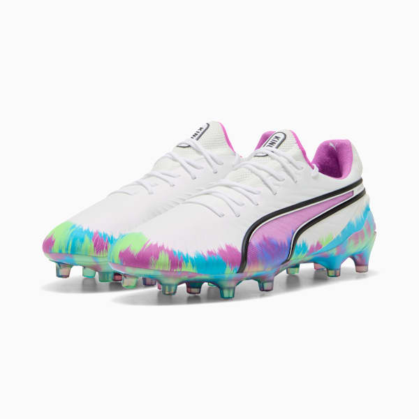 KING ULTIMATE FG/AG Soccer Boots Women, PUMA White-Clyde Royal-Pure Magenta-Fizzy Apple, extralarge