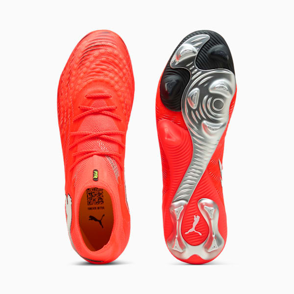 FUTURE 9 ULTIMATE FG Football Boots Unisex, Glowing Red-PUMA White-PUMA Black-PUMA Silver, extralarge
