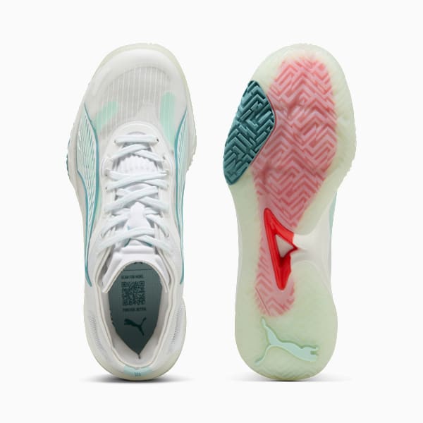 Accelerate NITRO™ SQD 4 Game On Women's Court Shoes, PUMA White-Baltic Sea Blue-Fresh Water, extralarge