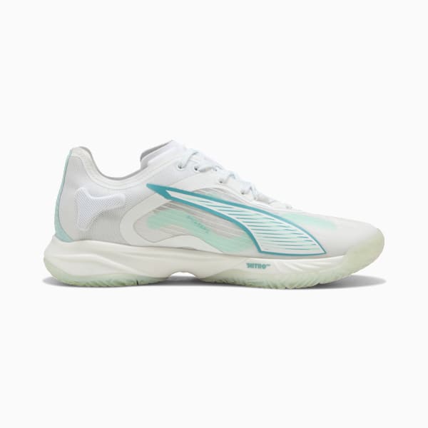 Accelerate NITRO™ SQD 4 Game On Women's Court Shoes, PUMA White-Baltic Sea Blue-Fresh Water, extralarge