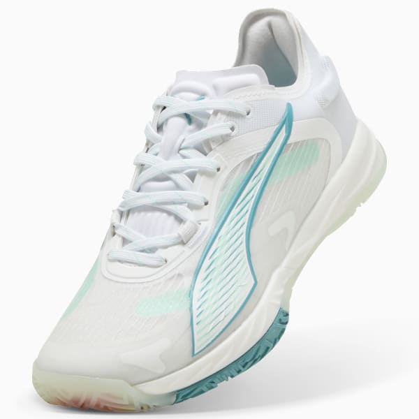 Accelerate NITRO™ SQD 4 Game On Women's Court Shoes, PUMA White-Baltic Sea Blue-Fresh Water, extralarge