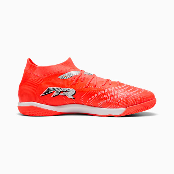FUTURE 9 MATCH Men's Indoor Soccer Cleats, Glowing Red-PUMA White-PUMA Black-PUMA Silver, extralarge