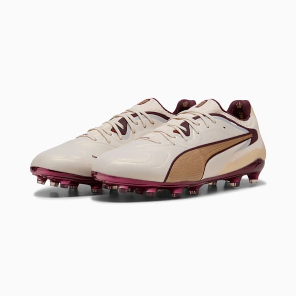 KING 20 ULTIMATE LE FG/AG Football Boots Unisex, Sugared Almond-Aubergine-PUMA Gold-PUMA Black, extralarge-GBR