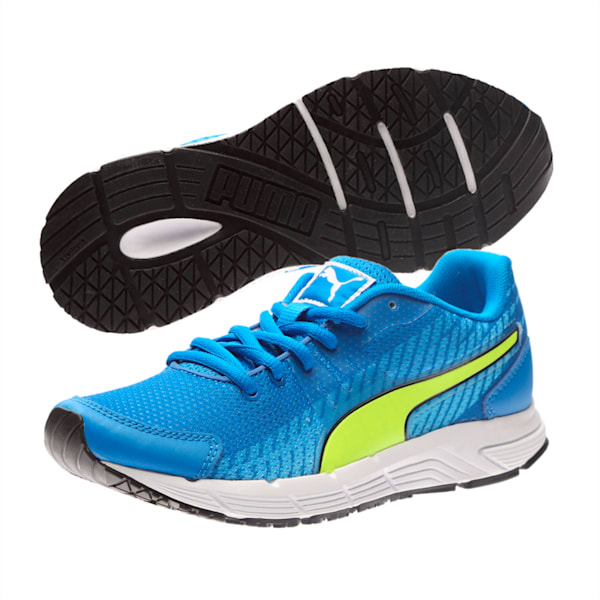 Sequence v2 Jr. Running Shoes, Electric Blue Lemonade-Safety Yellow, extralarge-IND