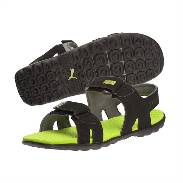 Silicis Buck DP Sandals, black-lime punch-steel gray, extralarge-IND