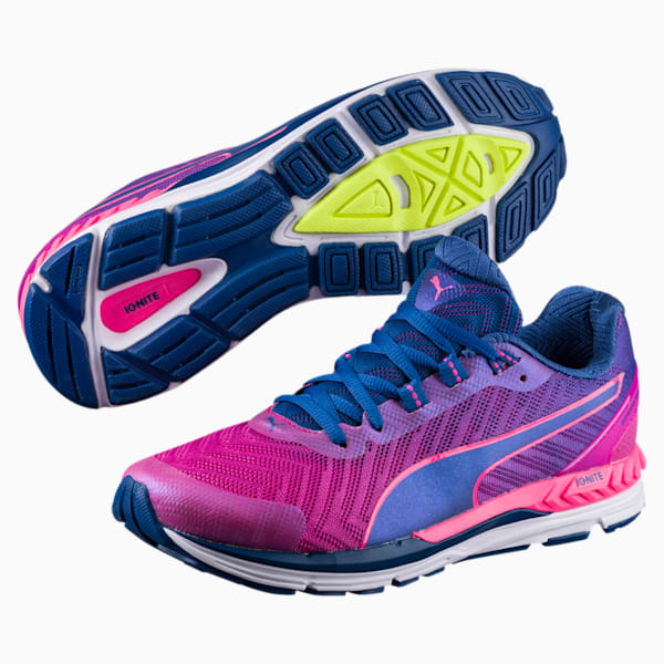 Speed 600 IGNITE 2 Women's Running Shoes, MAGENTA-TRUE BLUE-PINK, extralarge-IND