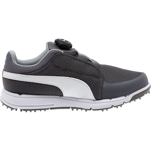 GRIP Sport DISC Boy’s Golf Shoes JR, QUIET SHADE-Puma White-BLUEFISH, extralarge