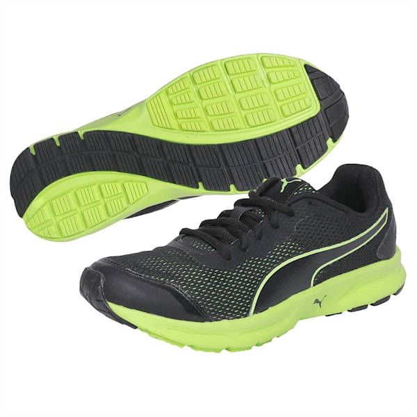 Heritage Men's Running Shoes, Puma Black-Safety Yellow, extralarge-IND