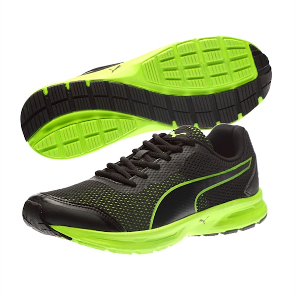 Heritage Men's Running Shoes, Puma Black-Safety Yellow, extralarge-IND