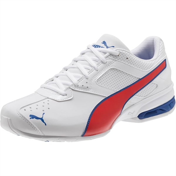Tenis para correr Tazon 6 FM para hombre, Puma White-Galaxy Blue-High Risk Red, extralarge