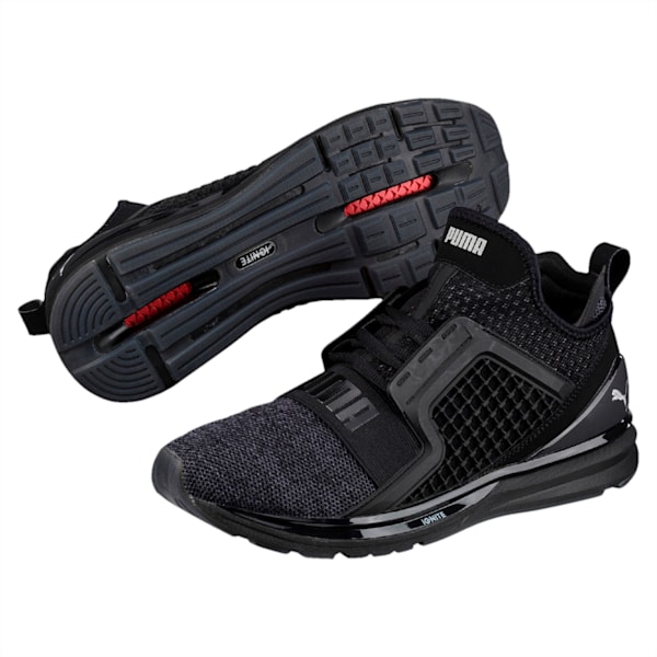 IGNITE Limitless Knit Men's Shoes, Puma Black-Puma Silver, extralarge-IND