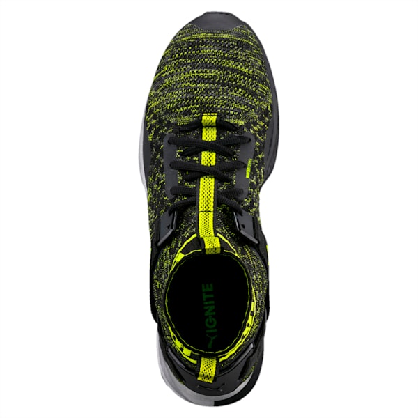 IGNITE evoKNIT NightCat Men's Shoes, Puma Black-QUIET SHADE-Nrgy Yellow, extralarge-IND