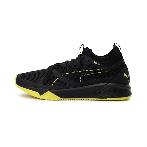 IGNITE XT NETFIT Women's Training Shoes, Puma Black-Nrgy Yellow, extralarge-IND