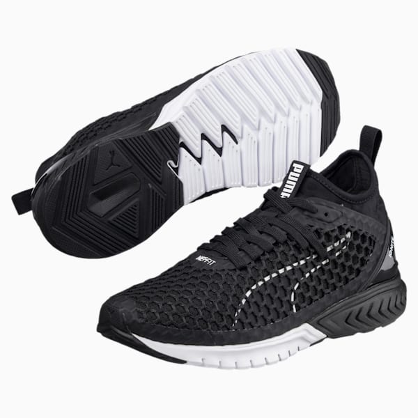 IGNITE Dual NETFIT Women's Running Shoes, Puma Black-Puma White, extralarge-IND