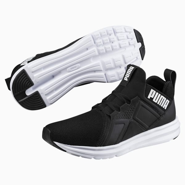 Enzo IMEVA Tec Mesh Men's Running Shoes, Puma Black-Puma White, extralarge-AUS