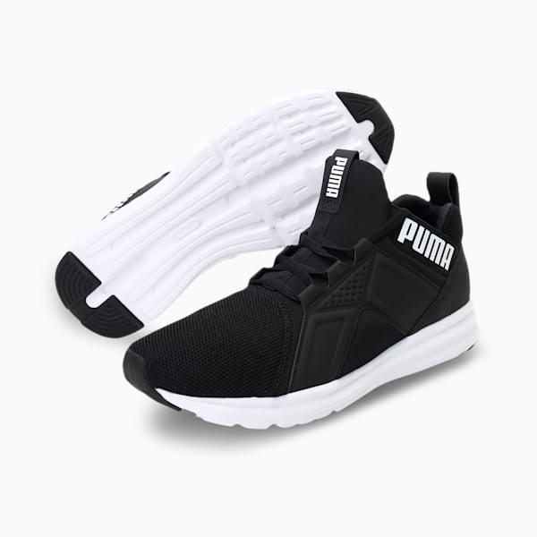 Enzo IMEVA Tec Mesh Men's Running Shoes, Puma Black-Puma White, extralarge-IND